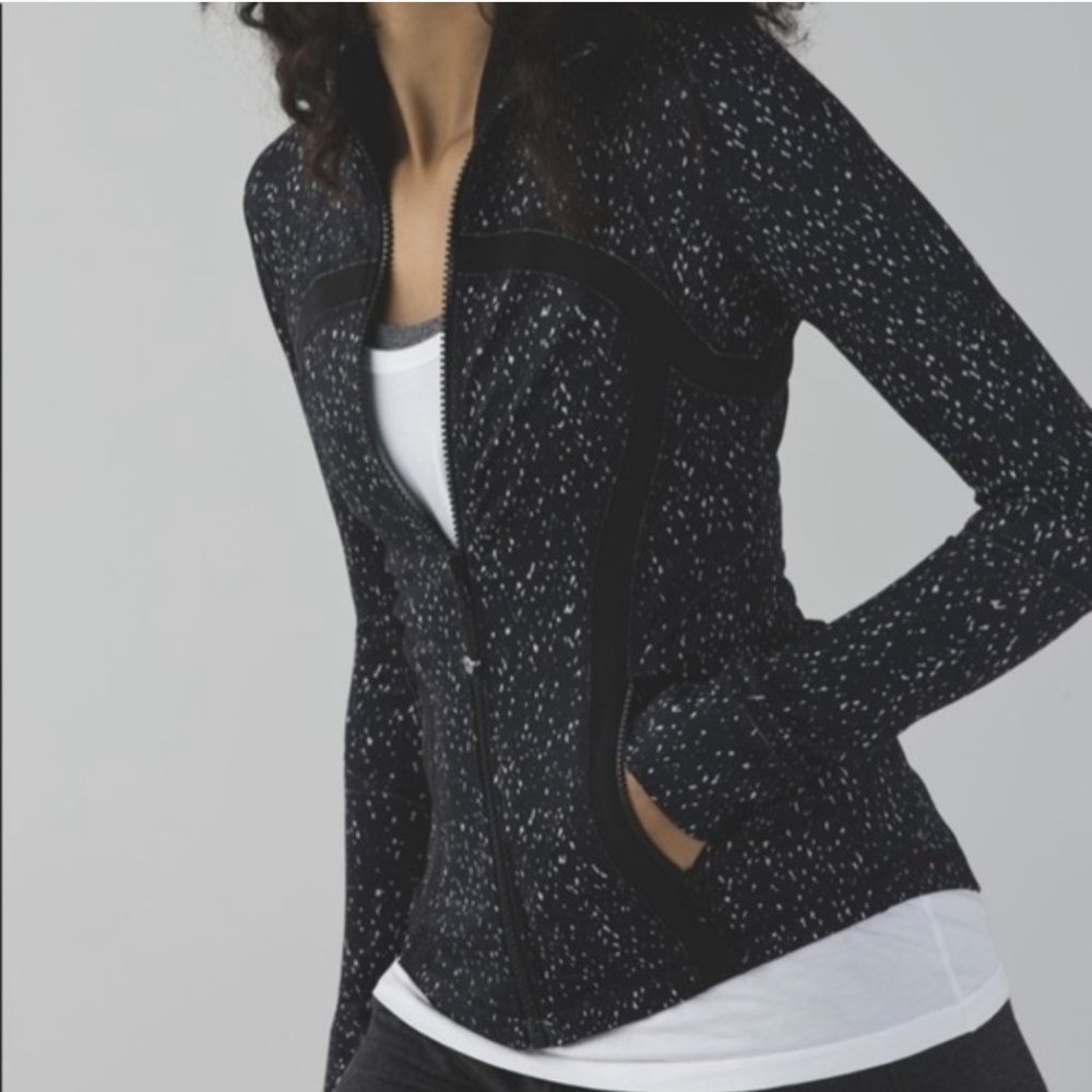 Lululemon Define Jacket In Mink Berry Splatter Black